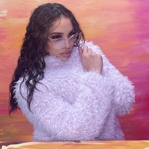 Soft Pink Shaggy Faux Fur jacket - Small